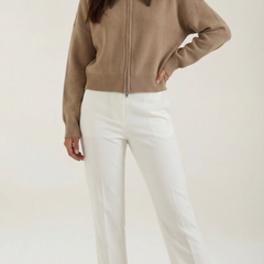 Herminia | Chaqueta Corta de Punto con Cuello