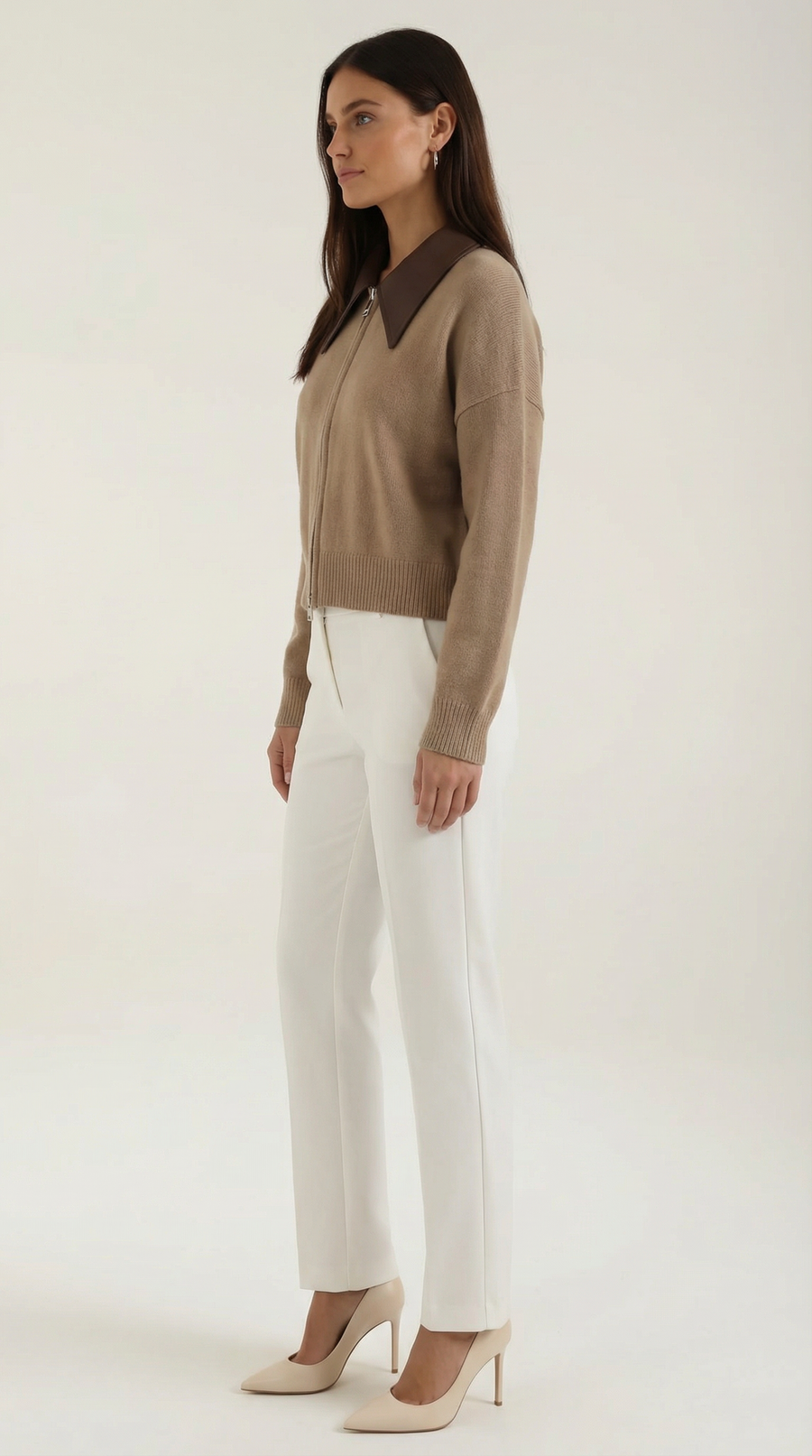 Herminia | Chaqueta Corta de Punto con Cuello