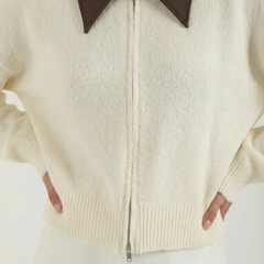 Herminia | Chaqueta Corta de Punto con Cuello