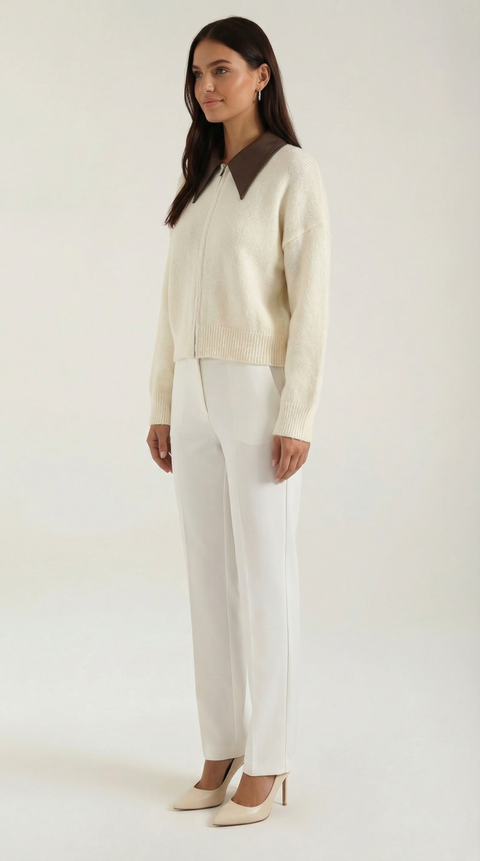 Herminia | Chaqueta Corta de Punto con Cuello
