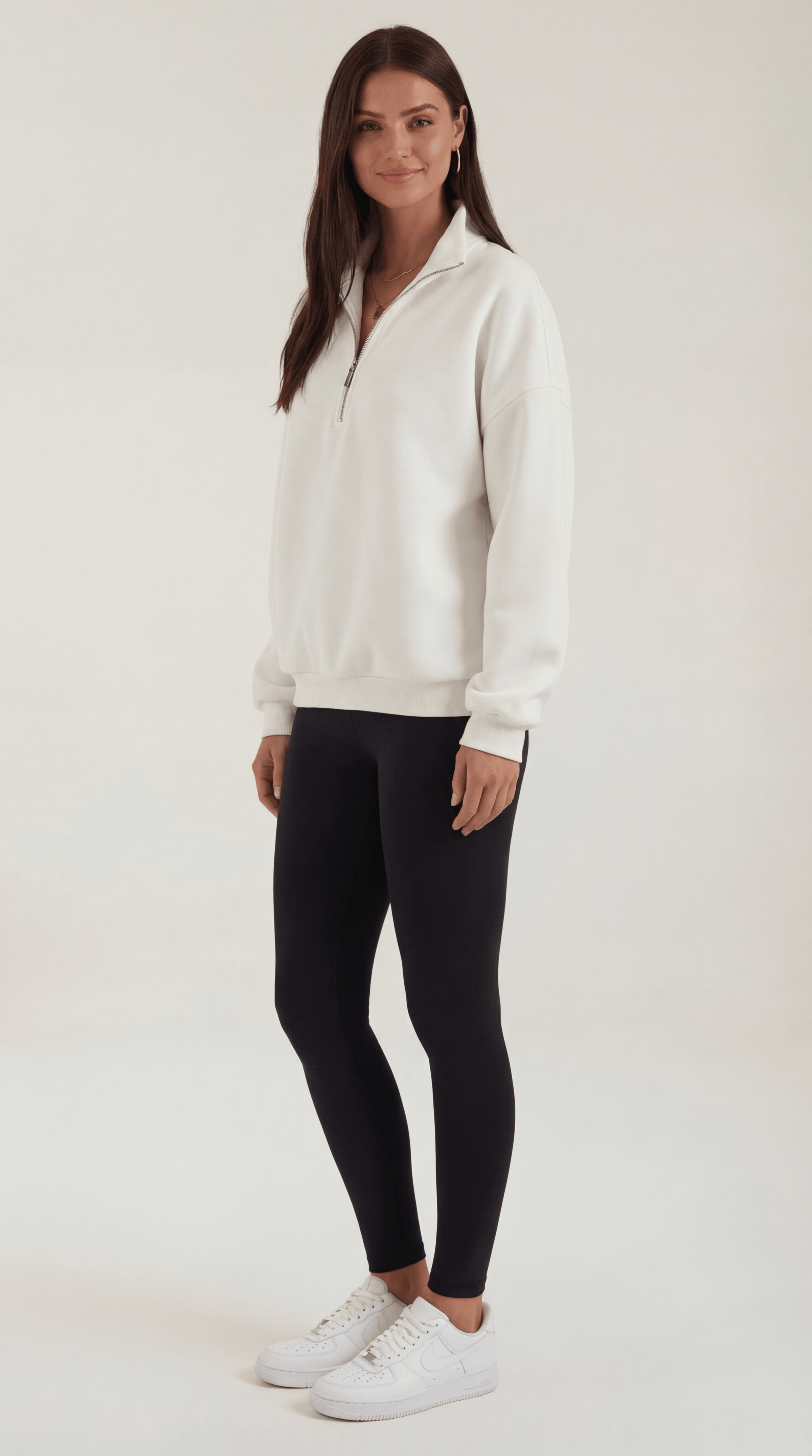 Lorena | Jersey Oversize con Cremallera al Cuello