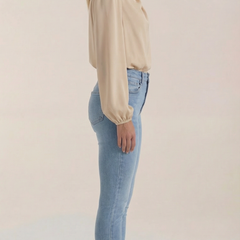 Marcia | Blusa Drapeada de Manga Larga