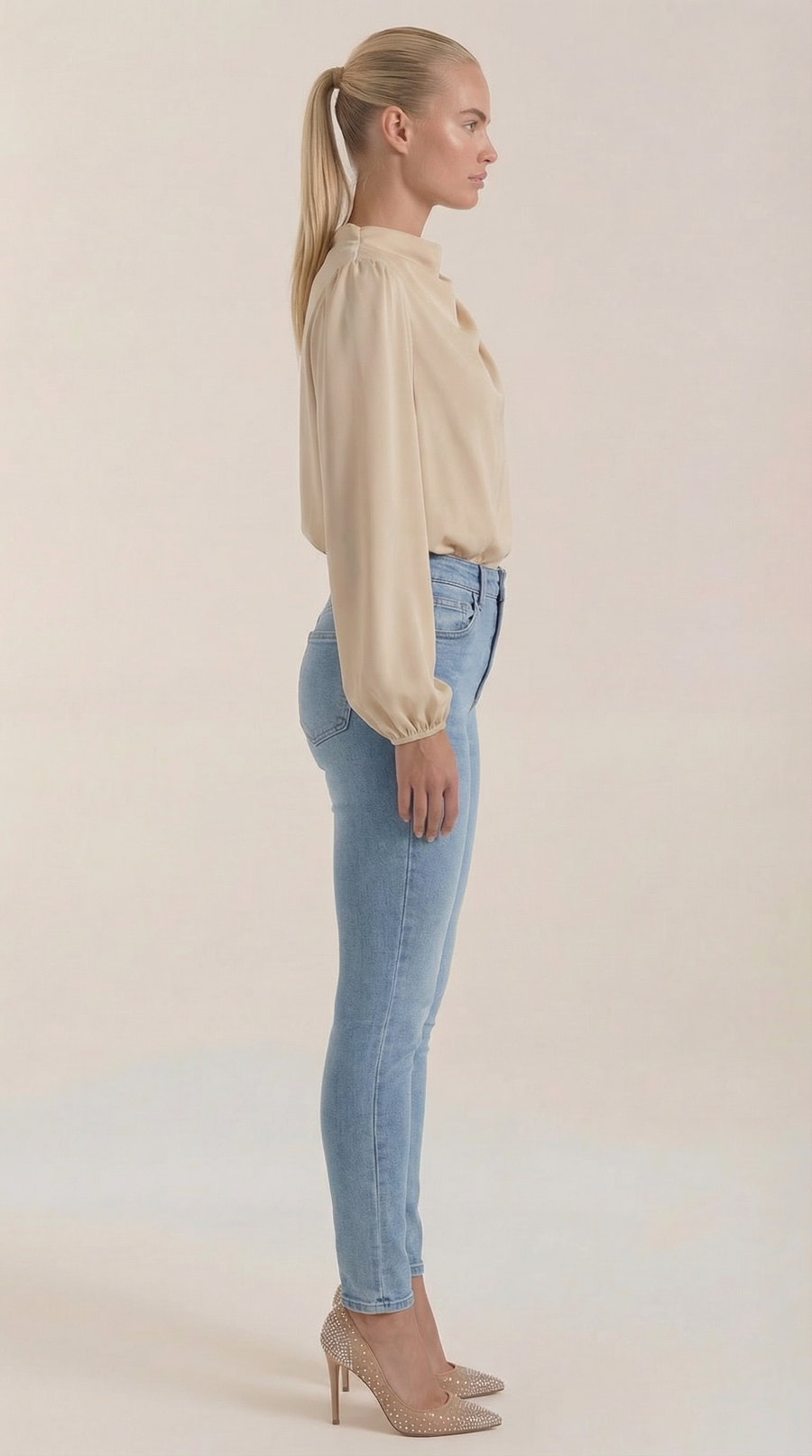 Marcia | Blusa Drapeada de Manga Larga