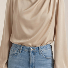 Marcia | Blusa Drapeada de Manga Larga