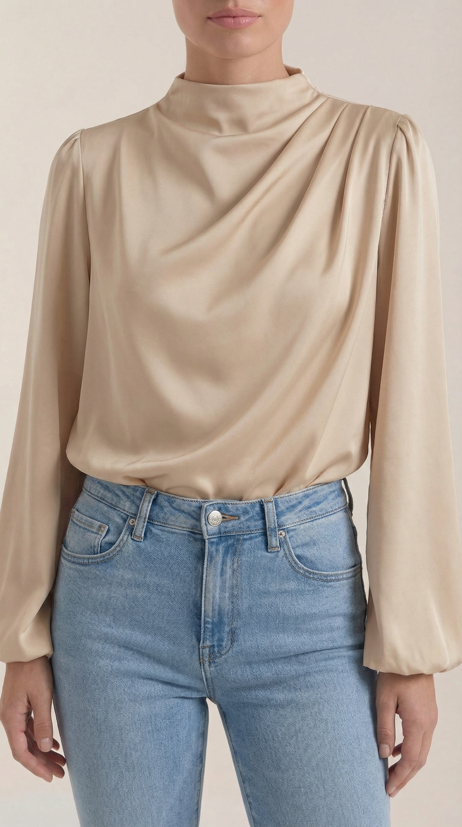 Marcia | Blusa Drapeada de Manga Larga