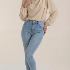 Marcia | Blusa Drapeada de Manga Larga