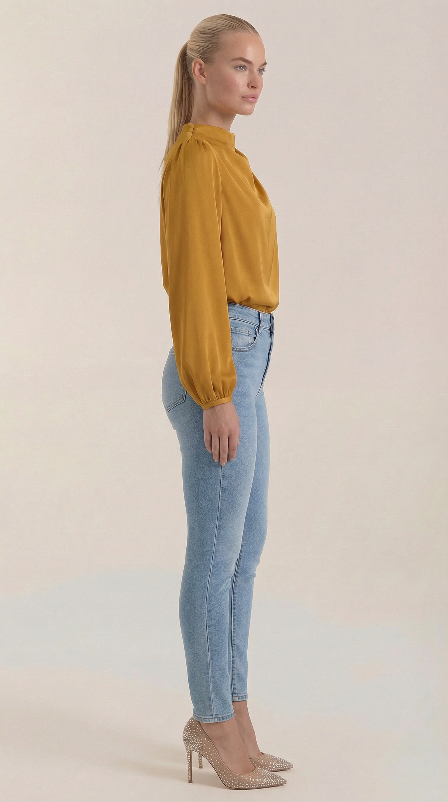 Marcia | Blusa Drapeada de Manga Larga