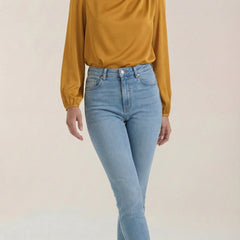 Marcia | Blusa Drapeada de Manga Larga
