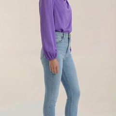 Marcia | Blusa Drapeada de Manga Larga