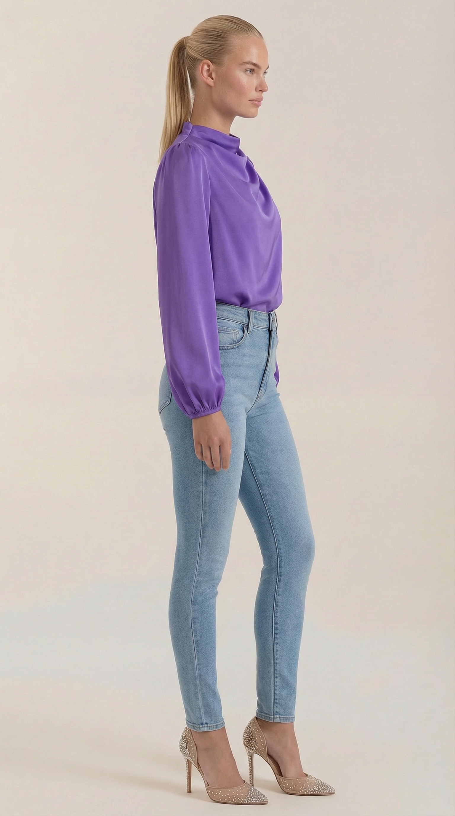 Marcia | Blusa Drapeada de Manga Larga
