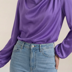 Marcia | Blusa Drapeada de Manga Larga