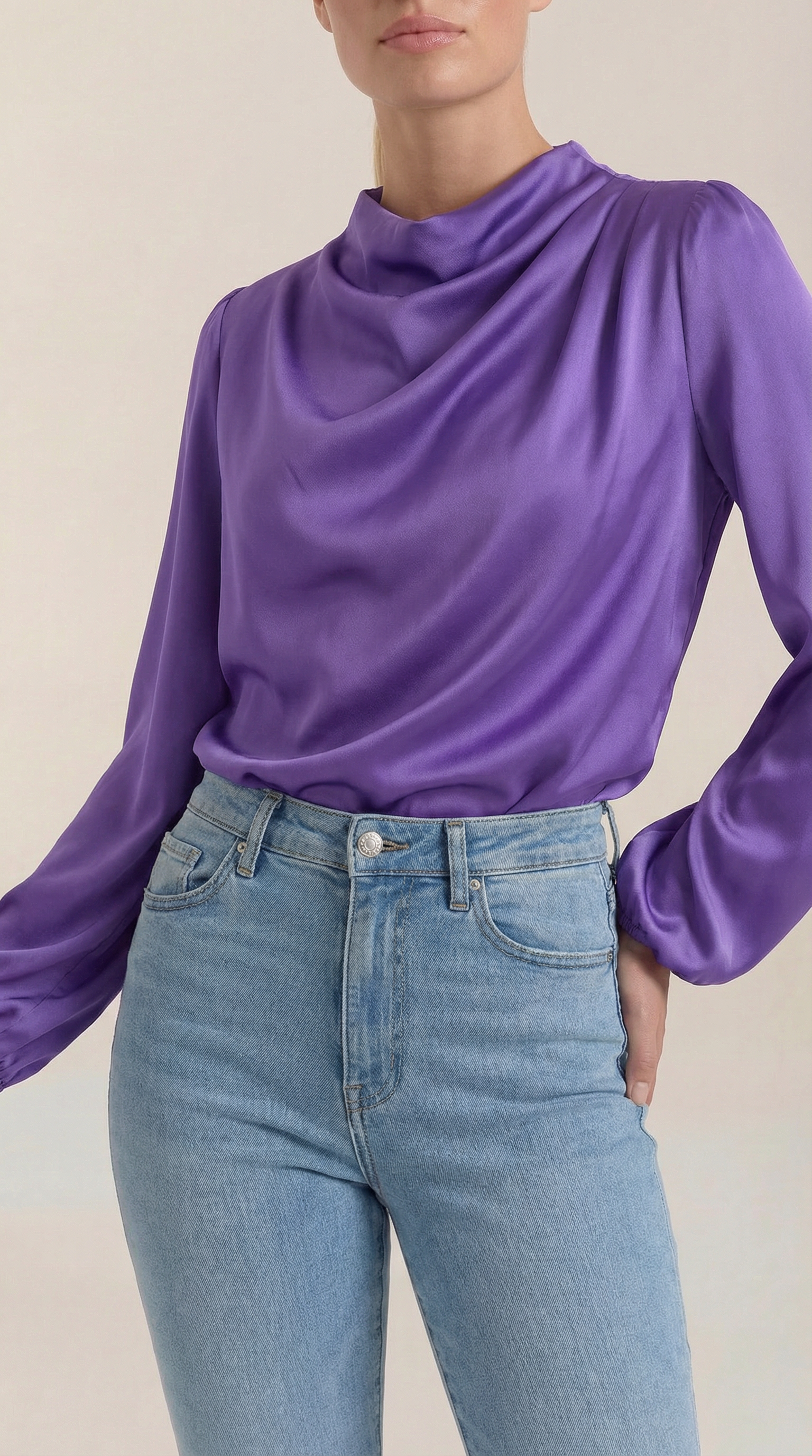 Marcia | Blusa Drapeada de Manga Larga