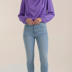 Marcia | Blusa Drapeada de Manga Larga