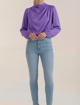 Marcia | Blusa Drapeada de Manga Larga