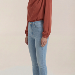 Marcia | Blusa Drapeada de Manga Larga
