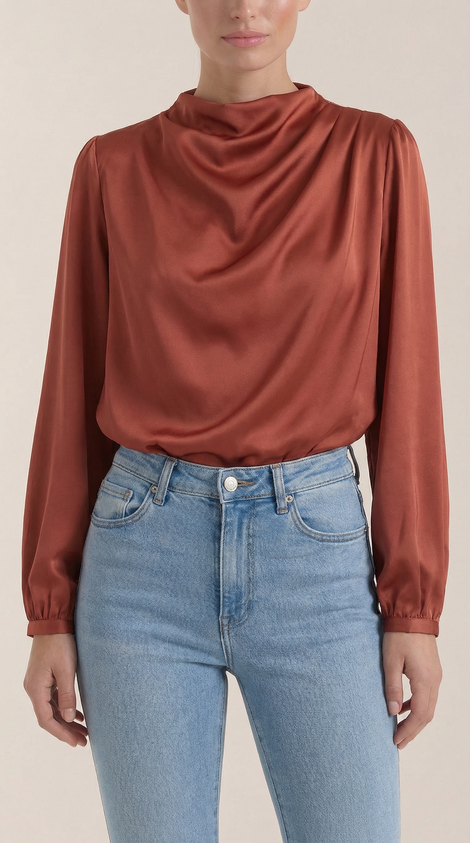 Marcia | Blusa Drapeada de Manga Larga