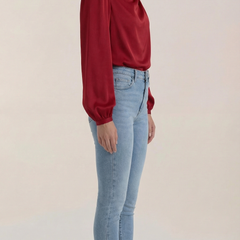 Marcia | Blusa Drapeada de Manga Larga