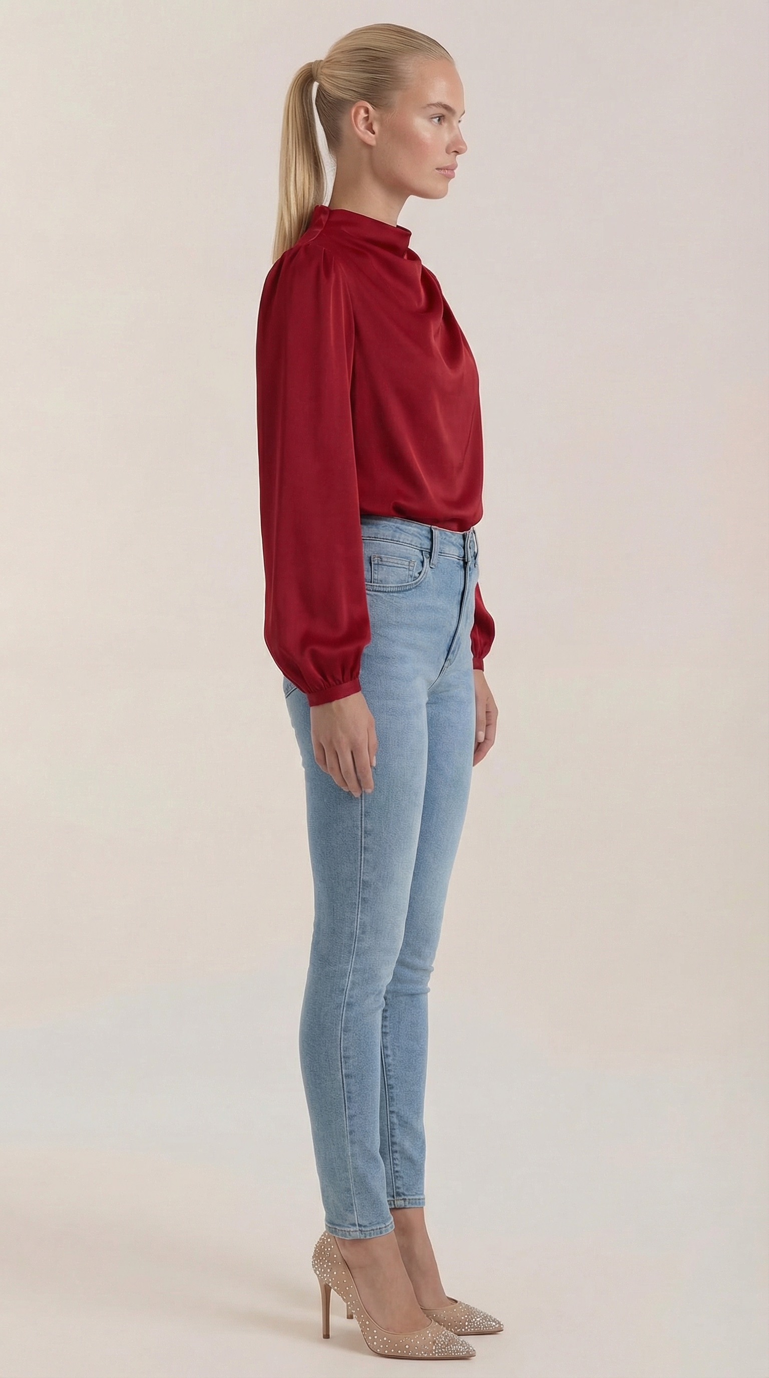 Marcia | Blusa Drapeada de Manga Larga