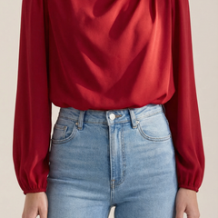 Marcia | Blusa Drapeada de Manga Larga