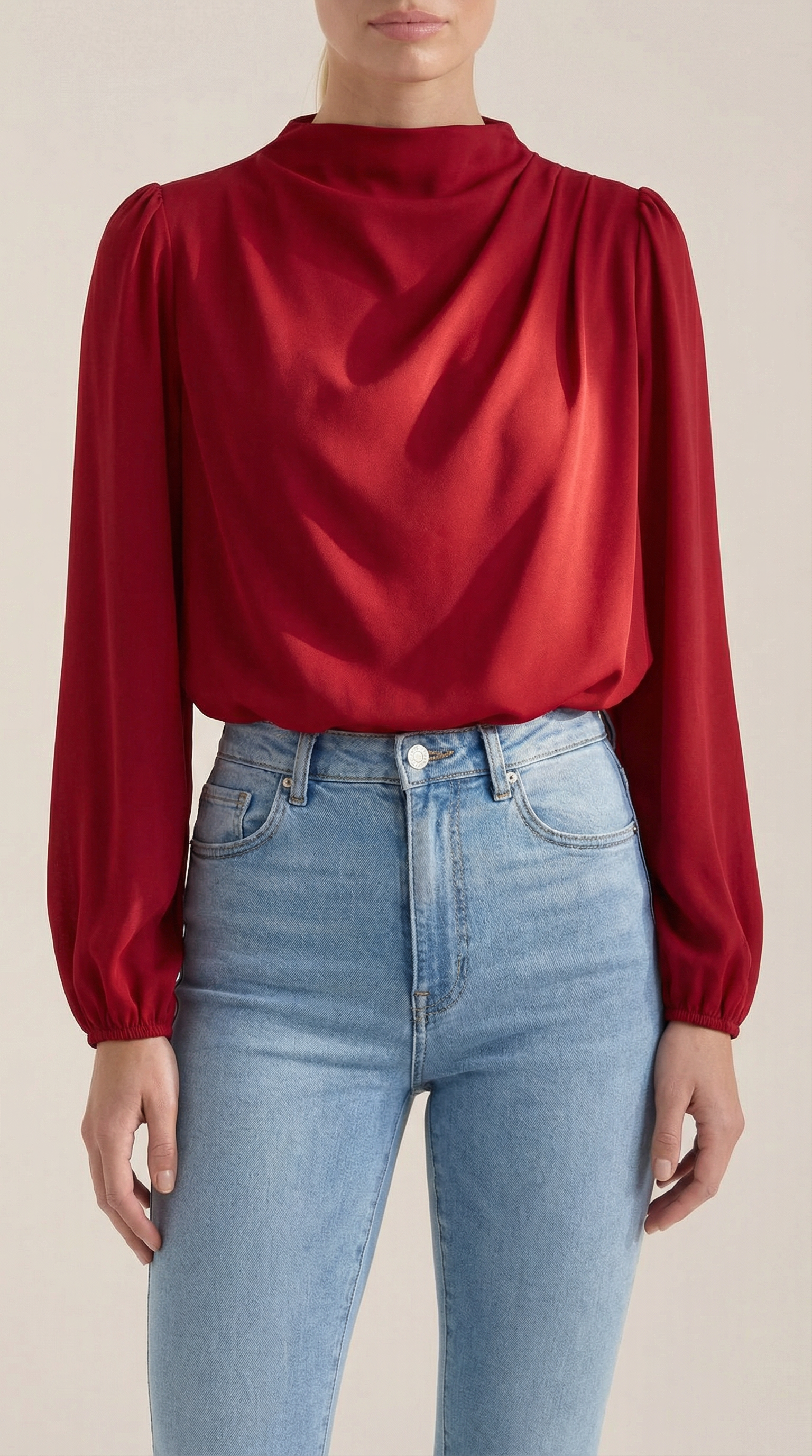 Marcia | Blusa Drapeada de Manga Larga