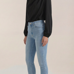 Marcia | Blusa Drapeada de Manga Larga