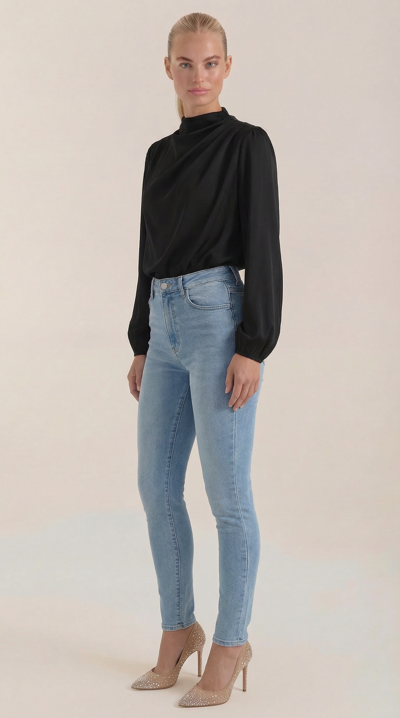 Marcia | Blusa Drapeada de Manga Larga