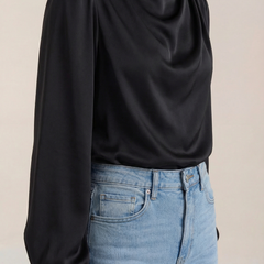 Marcia | Blusa Drapeada de Manga Larga
