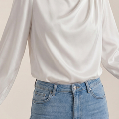 Marcia | Blusa Drapeada de Manga Larga