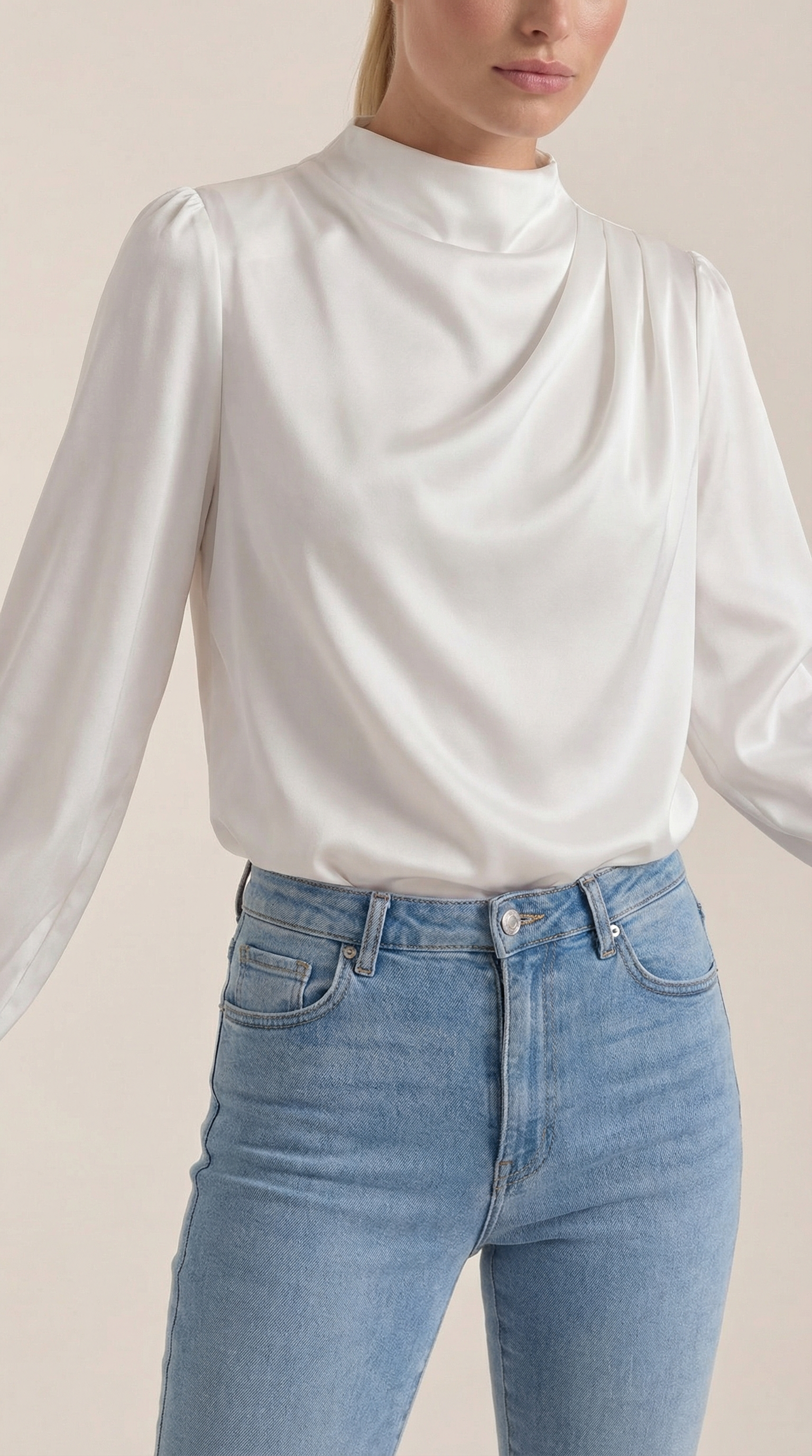 Marcia | Blusa Drapeada de Manga Larga