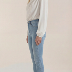 Marcia | Blusa Drapeada de Manga Larga