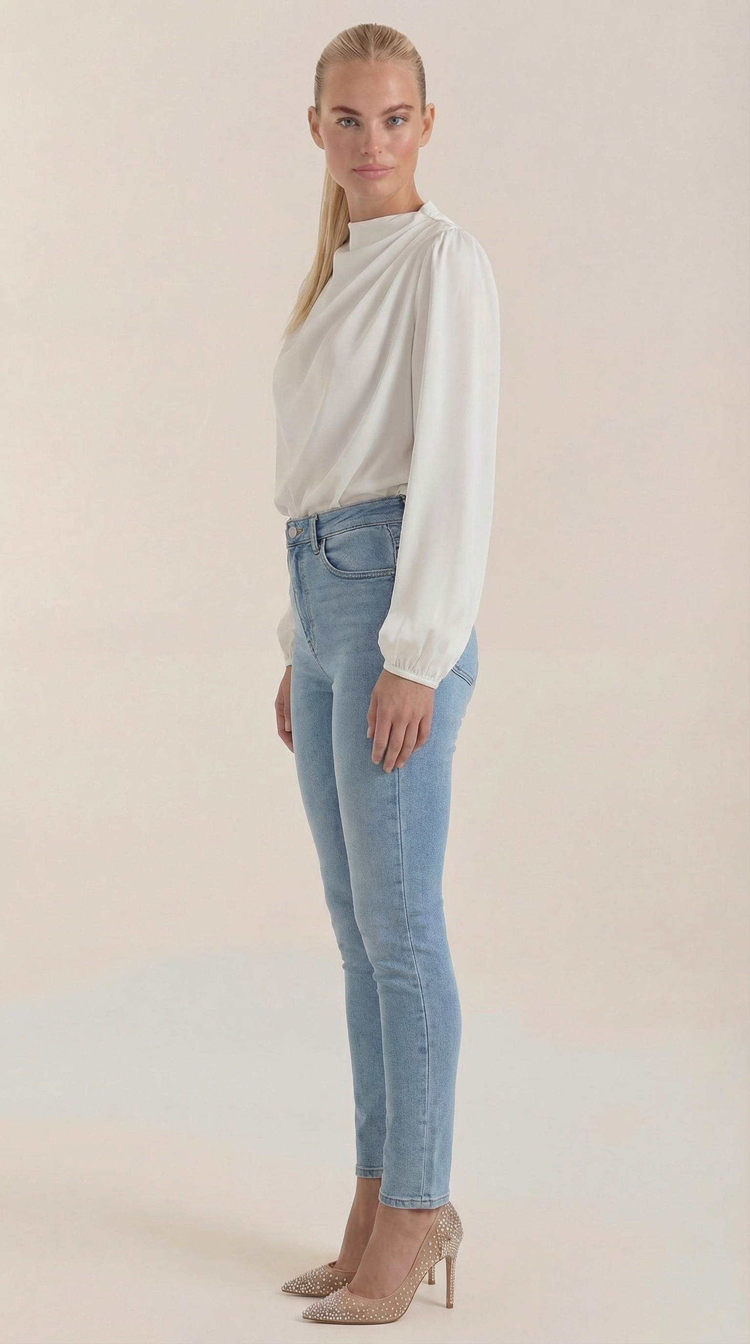 Marcia | Blusa Drapeada de Manga Larga