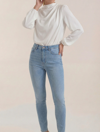 Marcia | Blusa Drapeada de Manga Larga