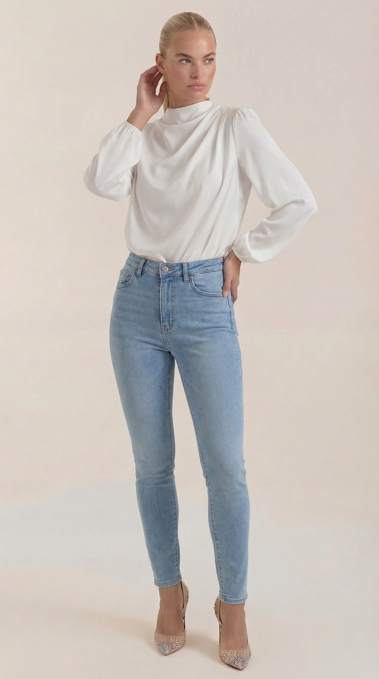 Marcia | Blusa Drapeada de Manga Larga