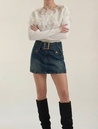Beatriz | Suéter de Punto con Plumas