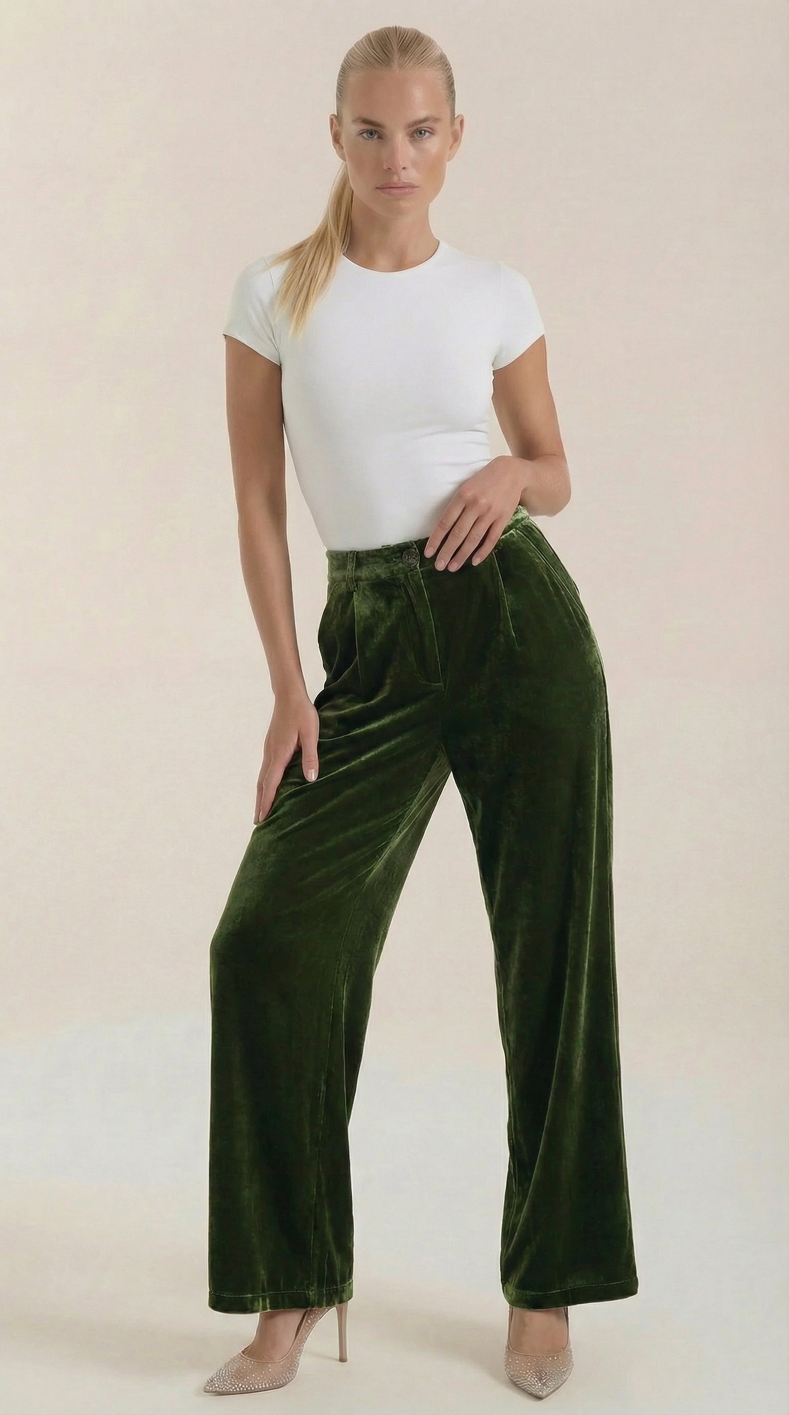 Nadine | Pantalón Ancho de Terciopelo