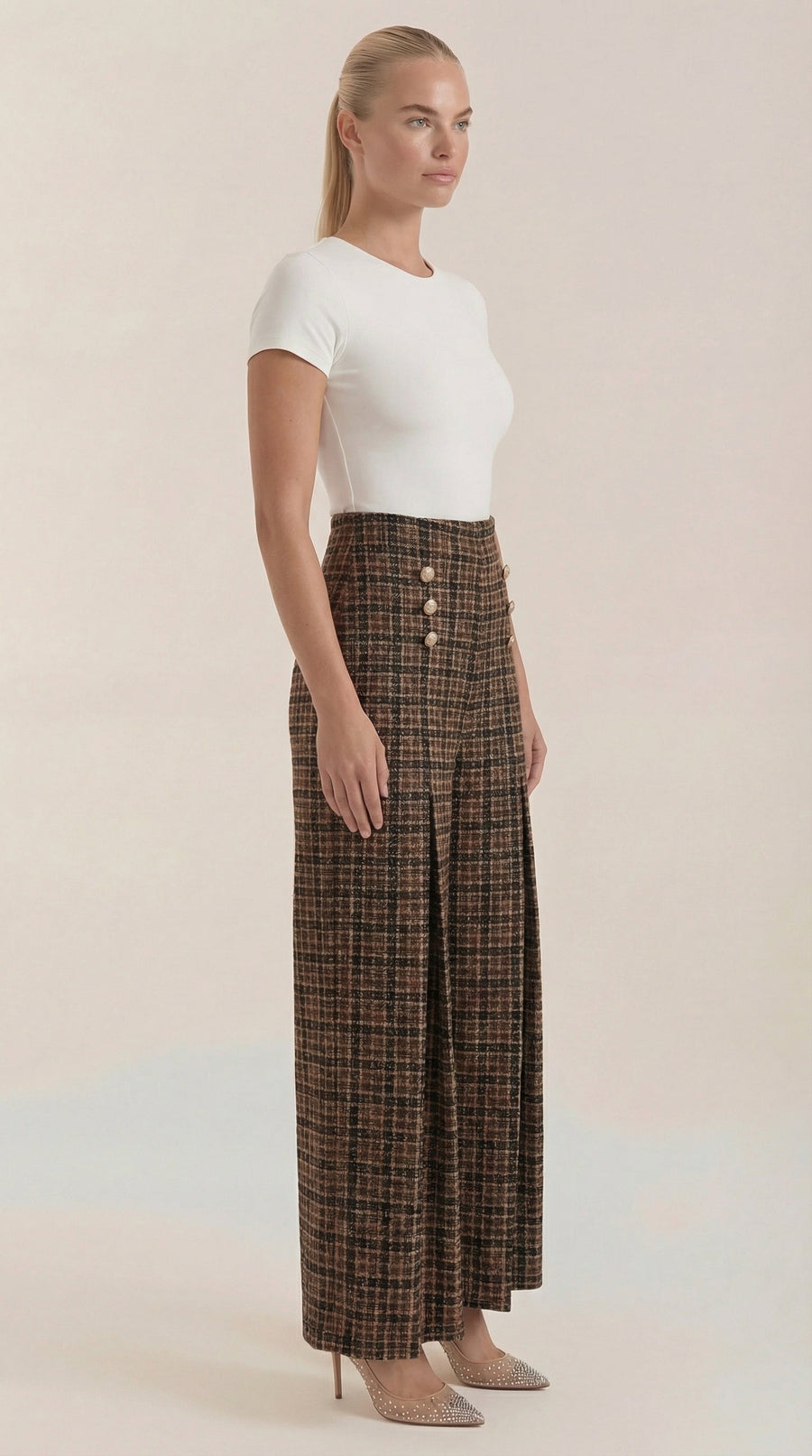 Naomi | Pantalón de Cuadros Clásico