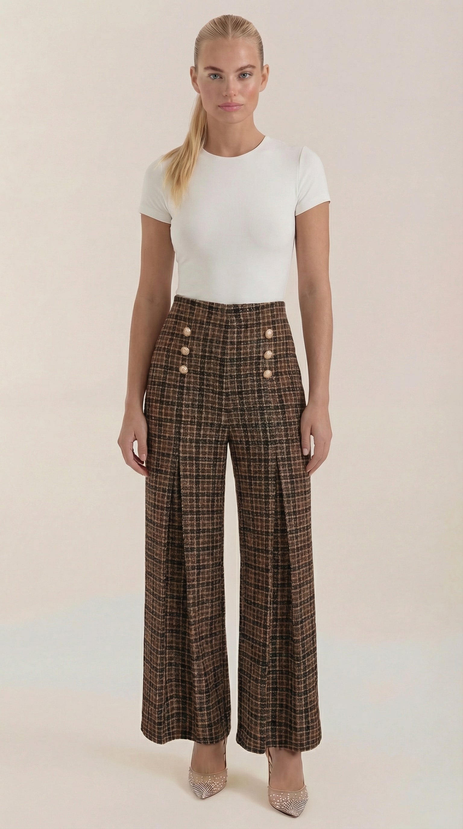 Naomi | Pantalón de Cuadros Clásico