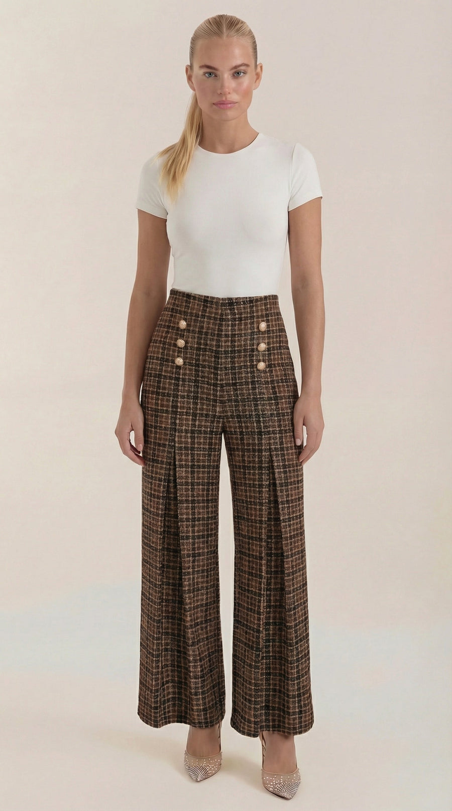 Naomi | Pantalón de Cuadros Clásico