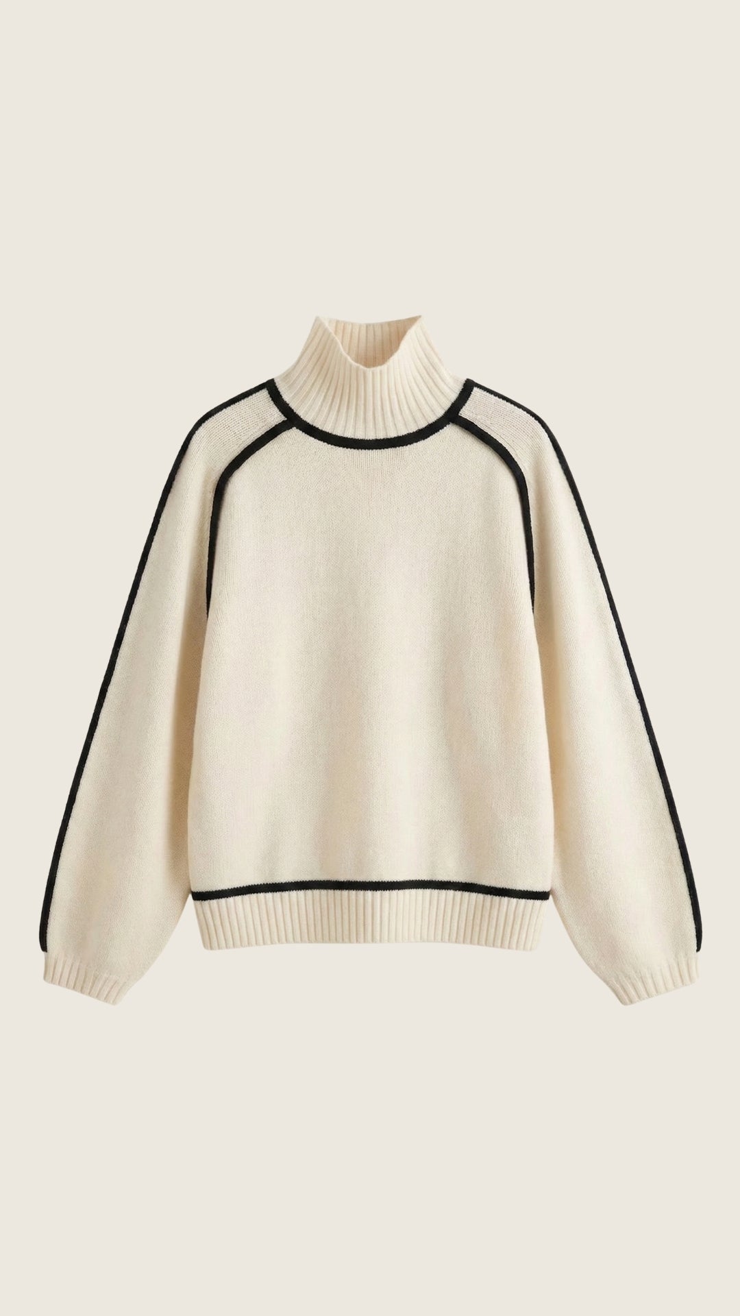 Priscila | Suéter de Cuello Alto con Detalles en Contraste