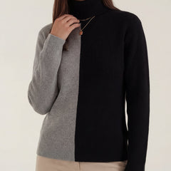 Regina | Suéter de Cuello Alto con Bloques de Color