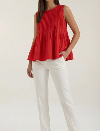 Tess | Top Péplum con Pliegues