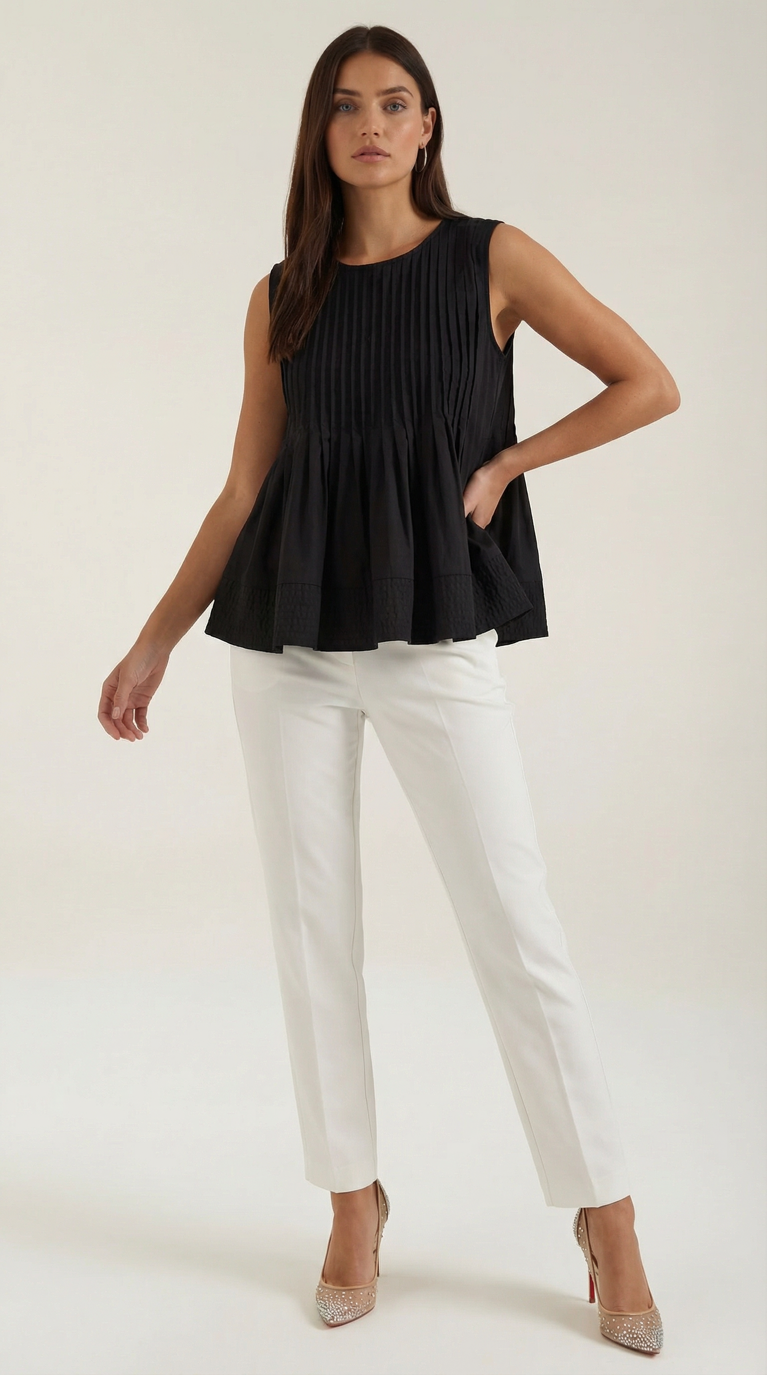 Tess | Top Péplum con Pliegues