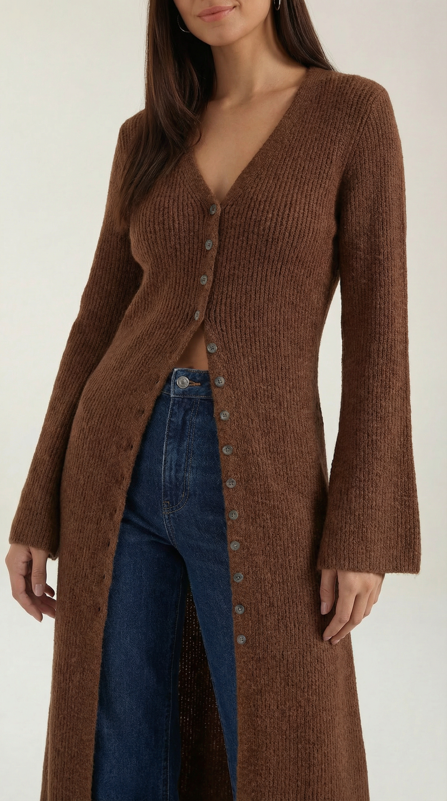 Valerie | Cárdigan Maxi con Escote en V