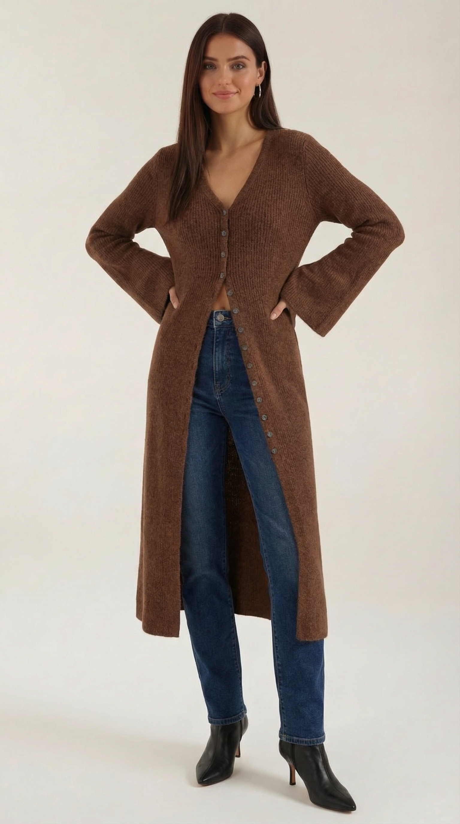 Valerie | Cárdigan Maxi con Escote en V