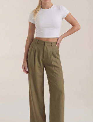 Courtney | Pantalón Plisado de Cintura Alta