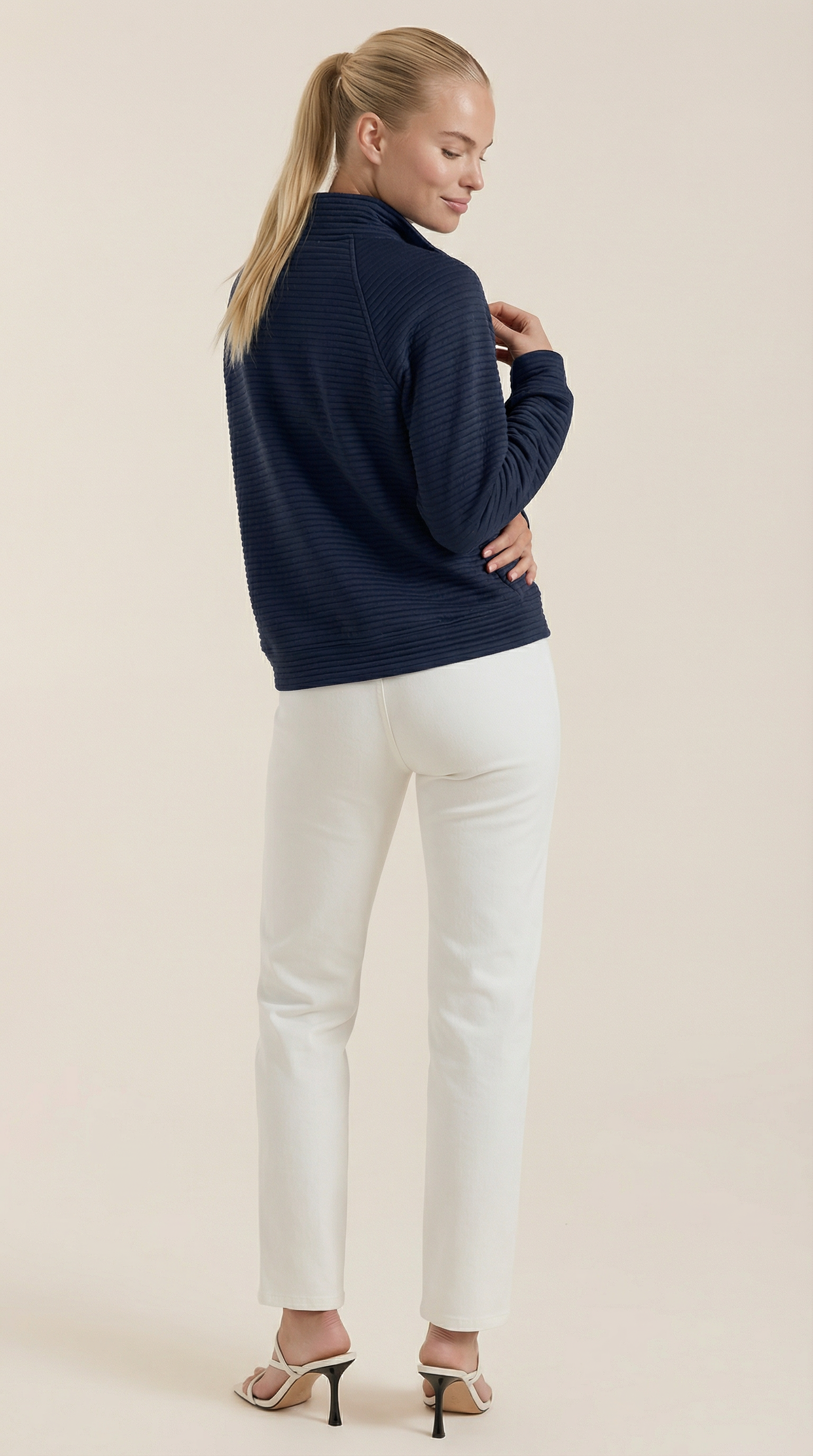 Melinda | Suéter Polo con Media Cremallera