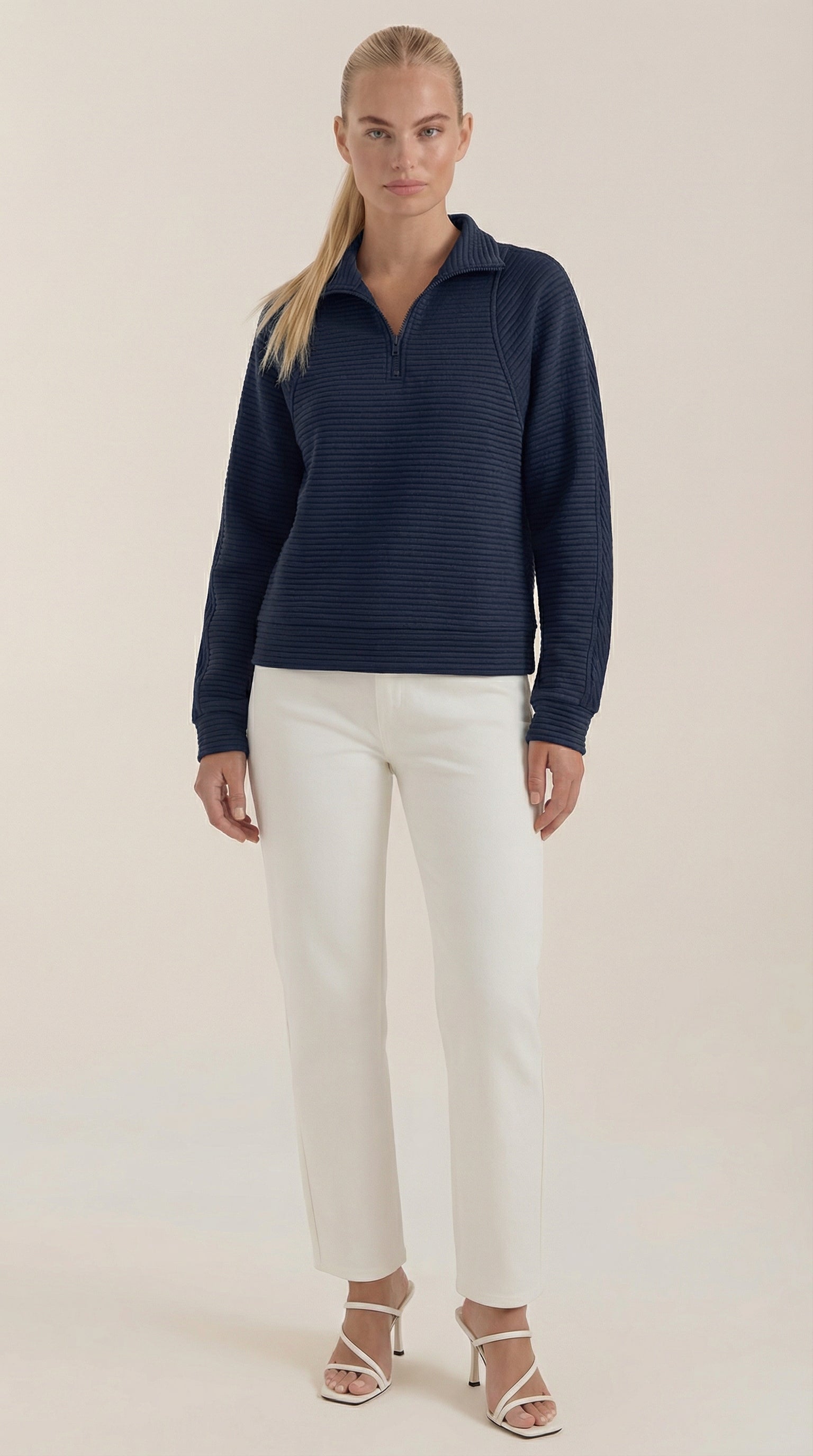 Melinda | Suéter Polo con Media Cremallera