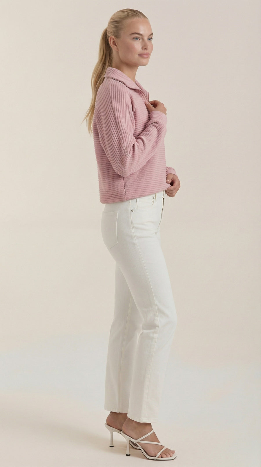 Melinda | Suéter Polo con Media Cremallera