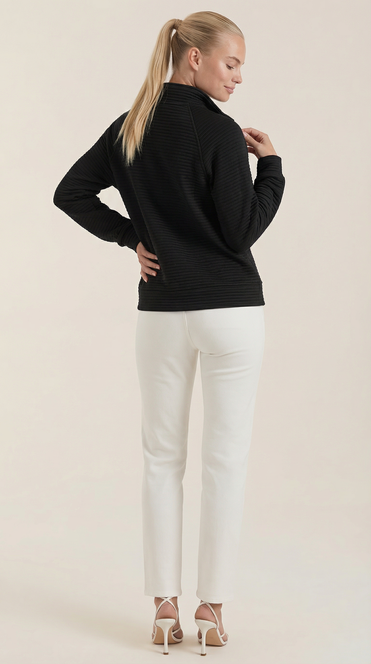 Melinda | Suéter Polo con Media Cremallera