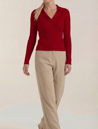 Carlota | Suéter de Punto con Cuello Elegante